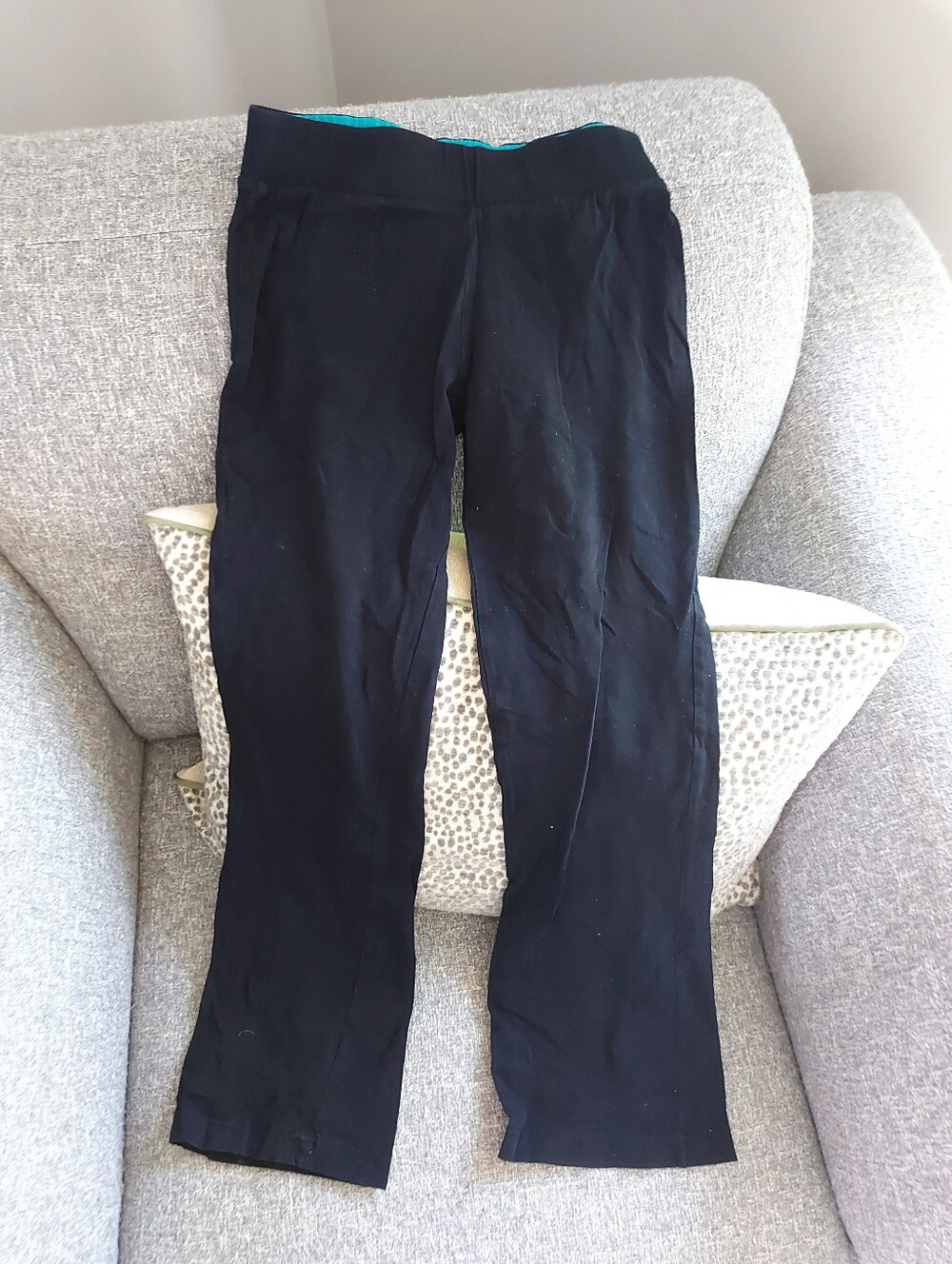 Youth Black Yoga Pants with Elastic Waistband